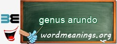 WordMeaning blackboard for genus arundo